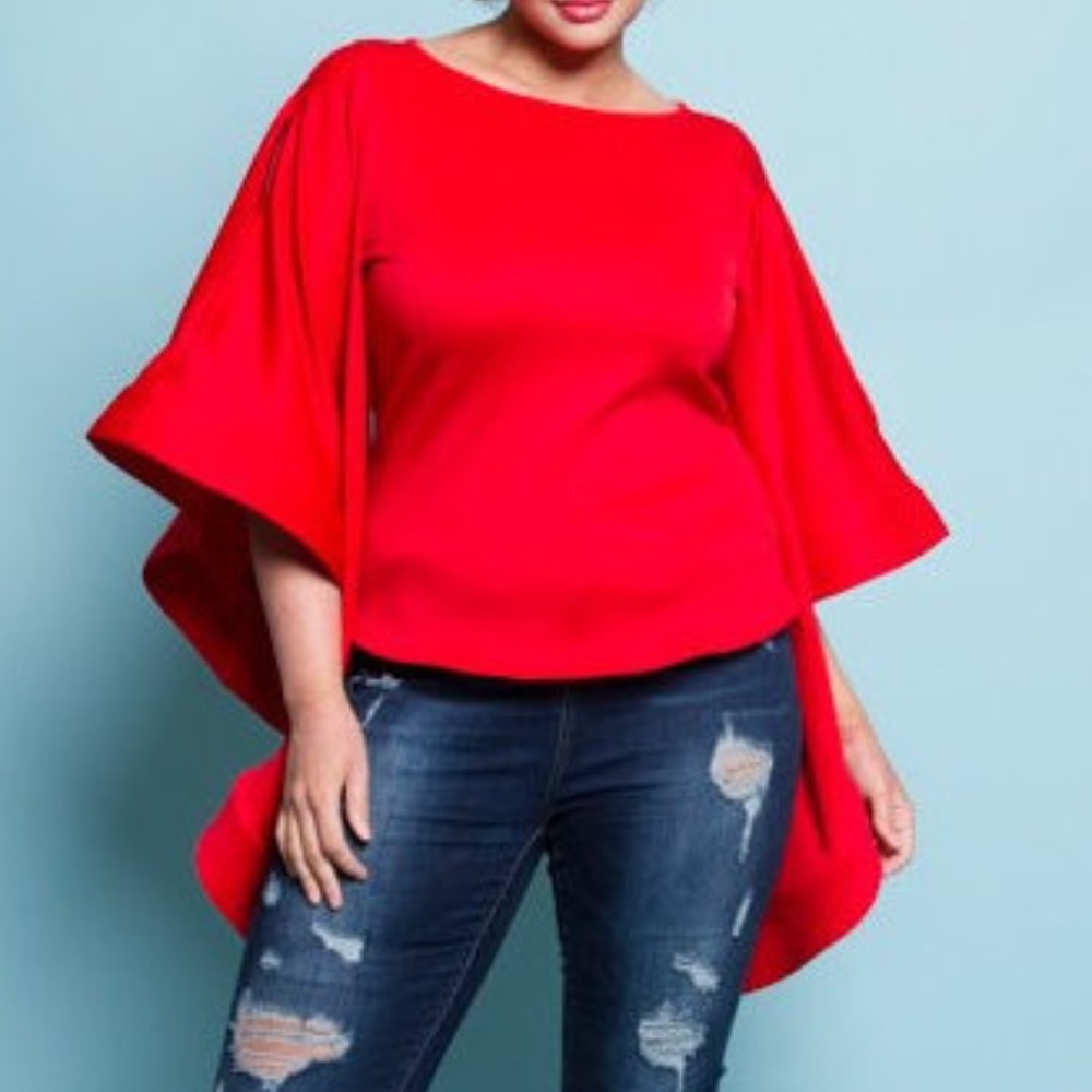 Plus Black Kimono Sleeve Fashion Top Blouse - Picture 4 of 8